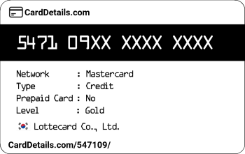 Card Details: 547109