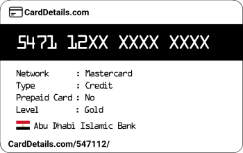 Card Details: 547112