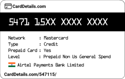 Card Details: 547115