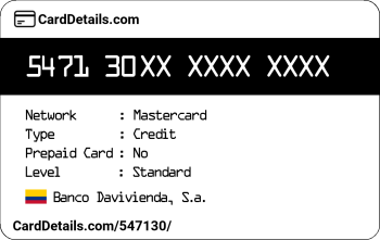 Card Details: 547130