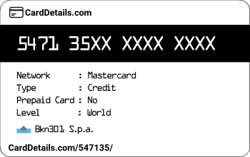 Card Details: 547135