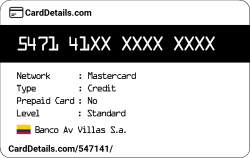 Card Details: 547141