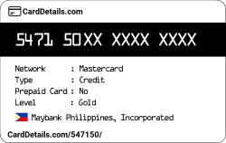 Card Details: 547150