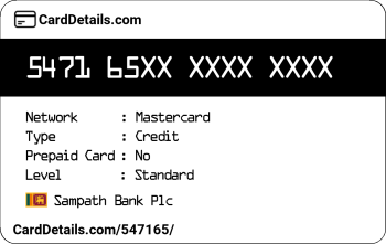 Card Details: 547165