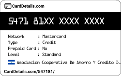 Card Details: 547181