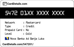 Card Details: 547201