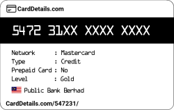 Card Details: 547231