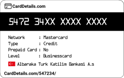 Card Details: 547234