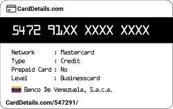 Card Details: 547291