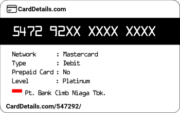 Card Details: 547292