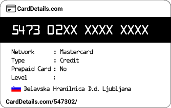 Card Details: 547302