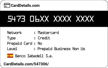 Card Details: 547306