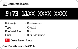 Card Details: 547311