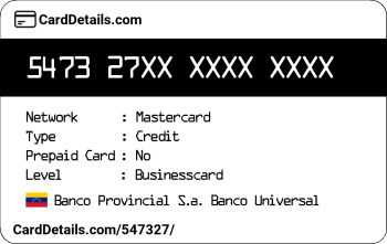 Card Details: 547327