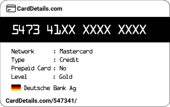 Card Details: 547341