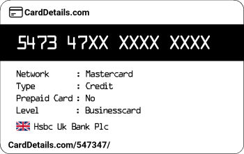 Card Details: 547347