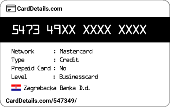 Card Details: 547349