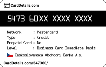 Card Details: 547360