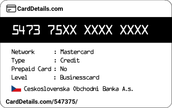 Card Details: 547375