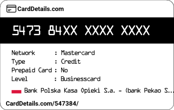 Card Details: 547384
