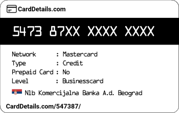 Card Details: 547387