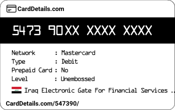 Card Details: 547390