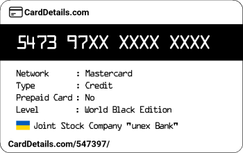 Card Details: 547397