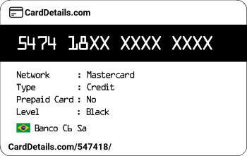 Card Details: 547418