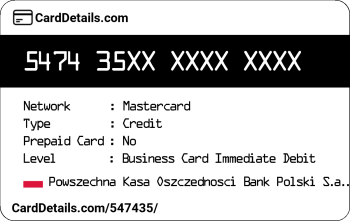 Card Details: 547435