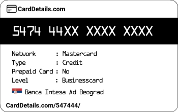 Card Details: 547444