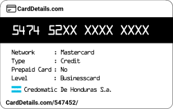 Card Details: 547452