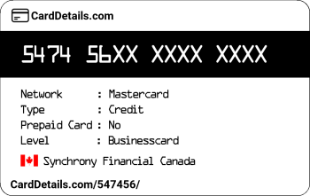 Card Details: 547456