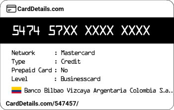 Card Details: 547457