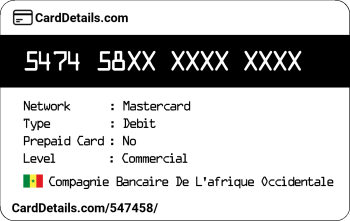 Card Details: 547458