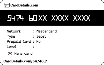 Card Details: 547460