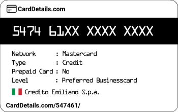 Card Details: 547461