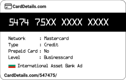 Card Details: 547475