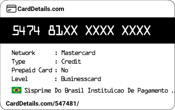 Card Details: 547481