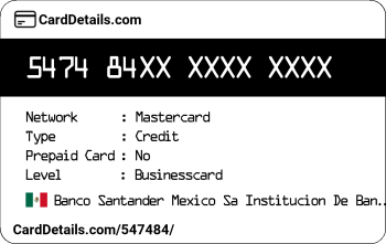 Card Details: 547484