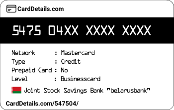 Card Details: 547504