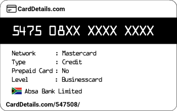 Card Details: 547508