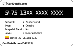 Card Details: 547513