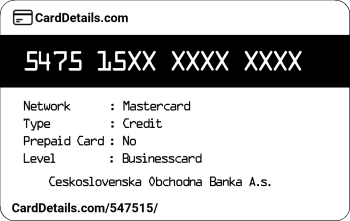 Card Details: 547515