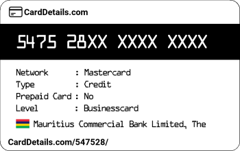 Card Details: 547528