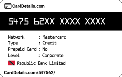 Card Details: 547562