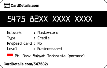Card Details: 547582