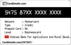 Card Details: 547587