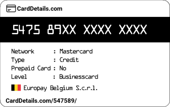 Card Details: 547589