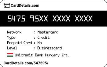 Card Details: 547595