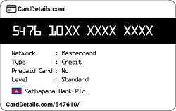 Card Details: 547610